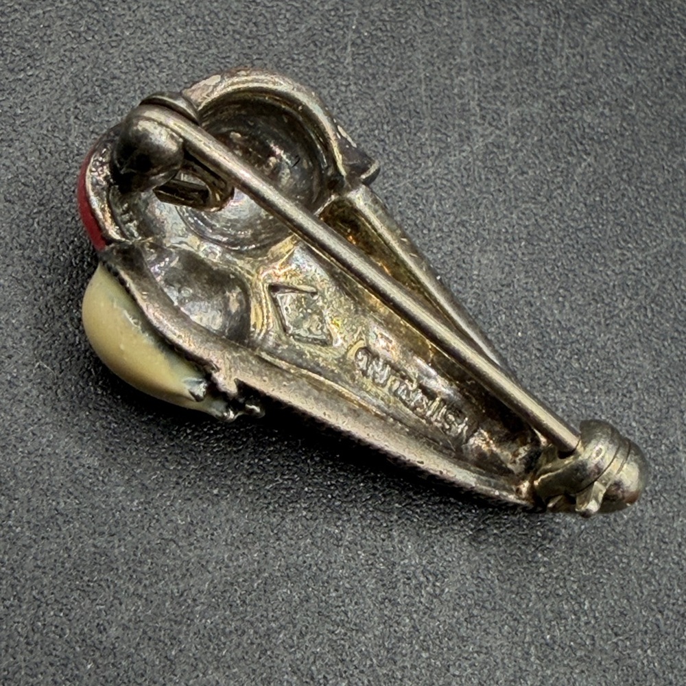 Judith Jack Sterling Silver Marcasite Enamel Ice Cream Cone Brooch Pin Jewelry - Picture 6 of 13